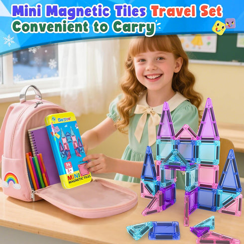 3 4 5 6 7 8+ Soyee Magnetic Tiles Toddler Toys Travel Essential Games Magnet Building Blocks STEM Sensory Educational