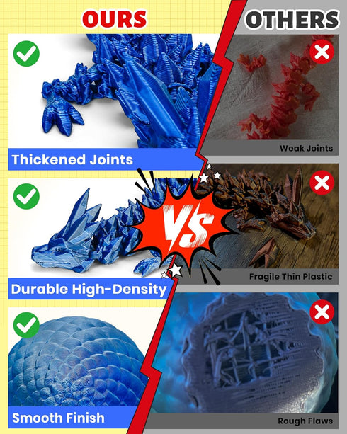 12" 3D 3D 5-7 4-6 8-12 TBOLINE Printed Dragon Egg, Christmas Stocking Stuffers for Kids Boys, Cool Printer Articulated