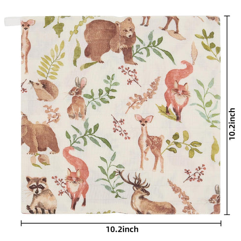 LifeTree Muslin Swaddle Blankets Neutral, Baby Washcloths Farm Animals Swaddling Wrap Nursery Receiving Blanket