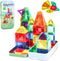 Mini Magnetic Tiles Toddler Travel Toys with Iron Box, STEM Educational Travel