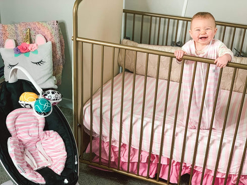 BaeBae Goods 3 Pack, Fitted Baby Crib Sheets for Girls, Soft and Breathable Jersey Cotton, Pink and White, Cute Girly