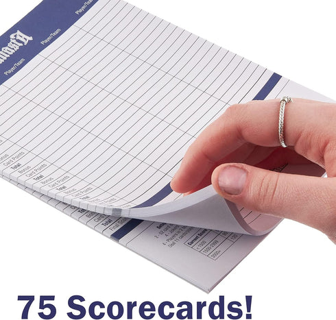 Canasta Scorecards - 75-pack - 7.5" x 5.25" Large Tally Pads for Classic Canasta Family Game