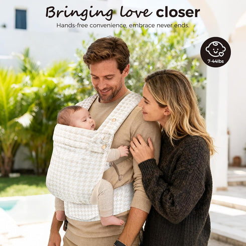 MOCKPOSE 100% Carrier,3 Ergonomic,Cozy 7-40lbs,Black Baby Carrier Newborn to Toddler- Pure Cotton Double-Side