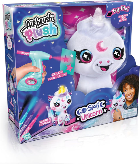 Canal Toys Airbrush Plush Cosmic Light Up Unicorn! Decorate, wash, Repeat! Customize
