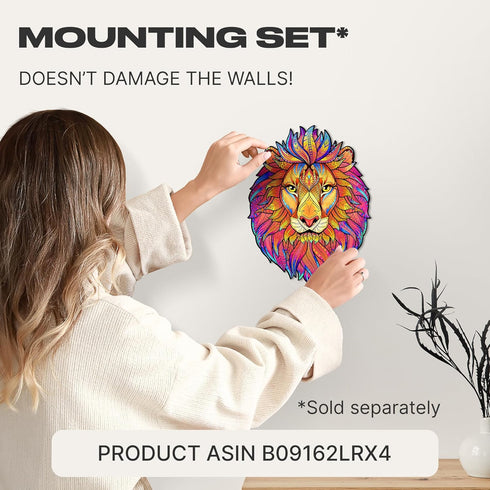 UNIDRAGON Original Wooden Jigsaw Puzzles - Mysterious Lion, 192 Pieces, Medium Size, Unique Gift Package