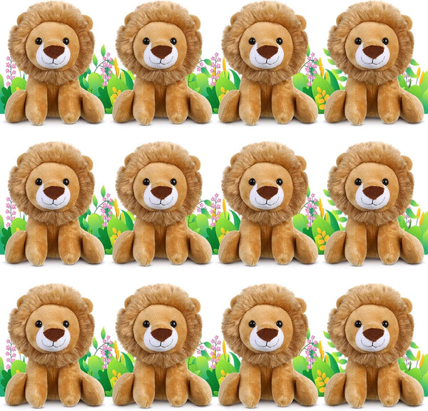 VercanMonth 12 Pieces Lion Plush Set 6 Inches Cuddly Lion Stuffed Animal Soft