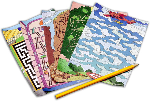 Bendon TS Shure Travel Games Mazes Mini Activity Tin, 20 Illustrated Activity Sheets and Pencil