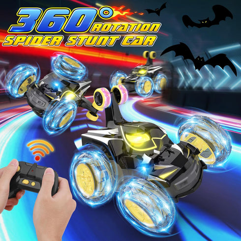360 2.4GHz 3 4 5 6 7 8 9 10 11 12 Mafbeanl Remote Control Car Stunt RC Cars Rotating with Rechargeable Wheel Lights
