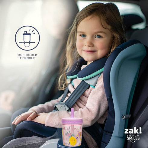Zak Designs Kelso 15 oz Tumbler 2pc Set, Leak-Proof Lid with Straw, Durable Plastic, Perfect for Kids