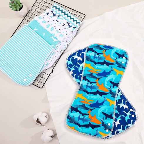 Baby Burp Cloths with Snap, Large Size 3 Layers, 100% Cotton, Super Absorbent Baby Spit Up Rags, 6 Pack for Boys