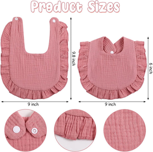 12 Piece Baby Muslin Bibs Bandana Drool Bibs for Boys and Girls Soft Adjustable Baby Bibs Cotton Teething and Drooling Bibs for Baby Toddler Infant