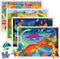 Wooden Puzzles for Kids Ages 3-5, 4 Packs of 24 Piece Jigsaw Puzzles for 3 Year Old Boys Girls