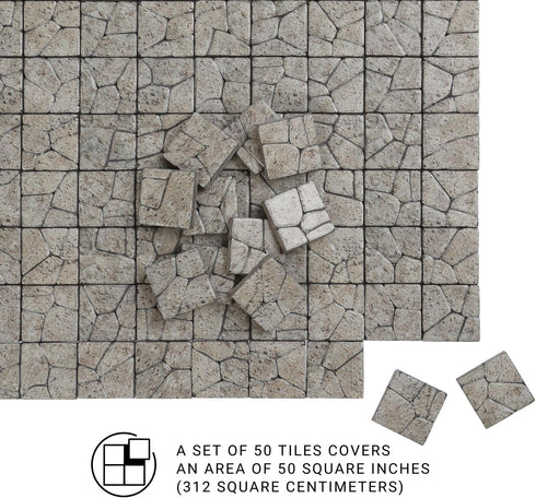 REDUCIO! 1/12 50pcs, Dollhouse Flooring, Miniature Pavement Bricks, Scale Accessories, Mini Bricks for Landscaping