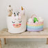 OrganiHaus Pastel Rainbow Nursery Storage Basket, Cotton Rope Toy & Diaper Caddy Organizer with Handles, Baby Diaper