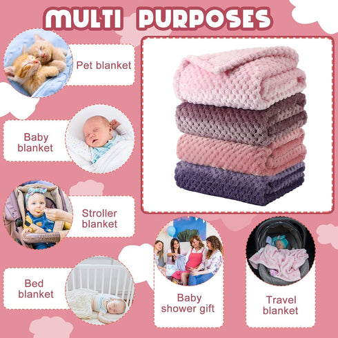4 32 24 Inch(Pink Frienda Pcs Baby Fuzzy Blanket Fluffy Baby Blanket for Boys Girls Soft Warm Infant Newborn Toddler