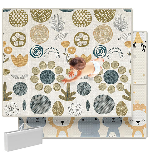 Mloong Baby Play Mat for Floor,59x71x0.4inch Playmat for Baby with Carry Bag,