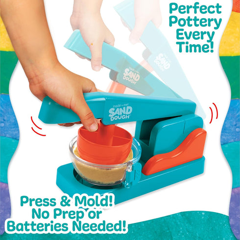 Made By Me! Sand Dough Sculpt & Paint Creations! Pottery Press, Sand Dough Bowl Kit for Kids, Great Arts & Craft