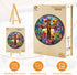 Decor(L-13.4 13.4in 300pcs) Wooden Puzzles for Adults, Stained Glass Cross Wood Puzzles Adult, Unique Animal Shaped