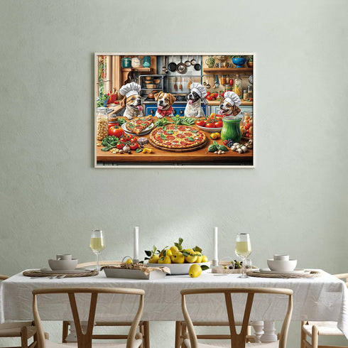 1000 Funny Dog Pizza Jigsaw Puzzle, Piece Puzzle for Adults, Food Kitchen Puzzles, Animal Pet Lover Challenging