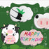 14.5" Birthday Cow Plush Pillow, Cute Black Cow Stuffed Animal Body Pillow for Kids Birthday Decoration Gifts