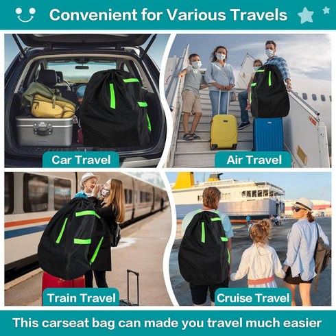 Sublaga 2pcs Waterproof Car Seat Bags For Airplane Travel, Durable Carseat Cover For Air Travel Car Seat Travel Bag