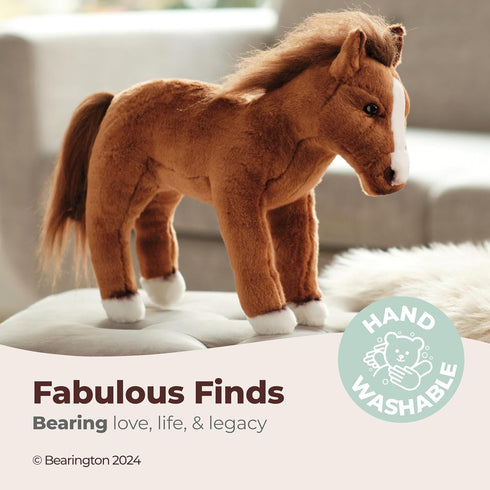 Bearington Blaze Plush Stuffed Animal, Brown Horse, 13.5 Inches