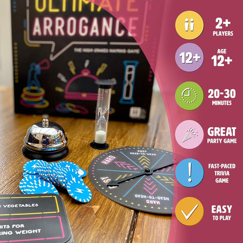 Ginger Fox Ultimate Arrogance Game - Bluffing & Deception Card Game for Ages 12+, Fun Family Game Nights