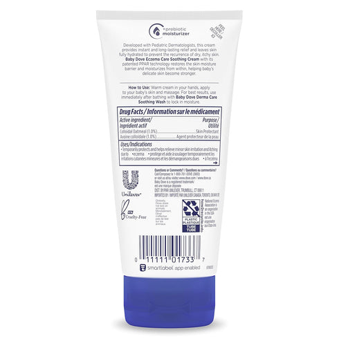 Baby Dove Soothing-Cream for Delicate Baby Skin - Eczema Care, No Artificial Perfume, Paraben Free, 5.1 oz