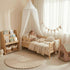 LOAOL Bed Canopy with Pom Pom Cotton Canopy for Kids Crib Baby Girl Netting Cover Canopy Crib Curtain Reading Nook