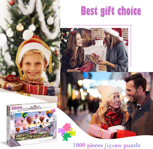 Puzzles for Adults 1000 Piece - Hot Air Balloons Landscape Style Jigsaw Puzzle Game, Toys Gift