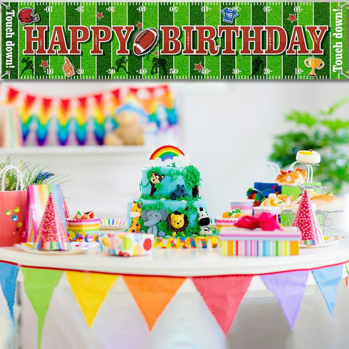 Tatuo Football Birthday Party Decorations, Sports Themed Backdrop Banner Supplies, Super Football Game Fan Party