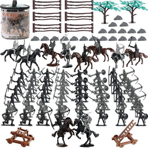 Medieval Knights Toys 124PCS Knight Action Figurines for Kids - AMOR PRESENT Army Men Toy Soldiers