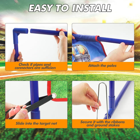 Throwing Target Game for American Football, Outdoor Fun for Kids 6-12, Perfect for Parties and Gatherings