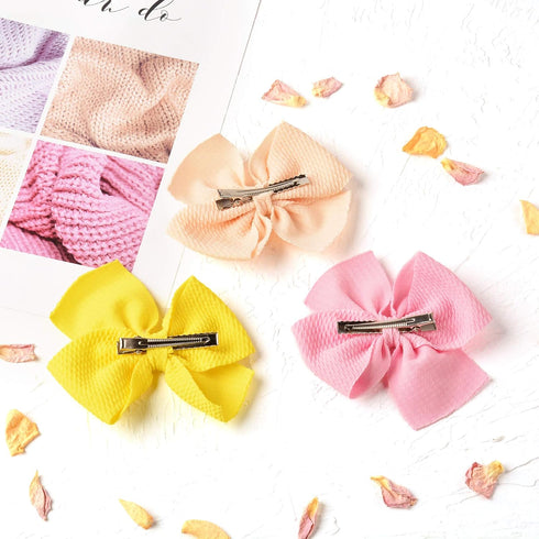 Prohouse 30 PCS Baby Girls Hair Bows Clips Barrettes, Waffle Hair Accessories with Alligator Clip for Toddlers, Kids