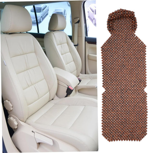 FUNOMOCYA Summer Wood Beads Seat Cushion for Cars Breathable Comfort Easy to Install Natural Wooden Beaded Car Seat Mat