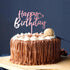 6-Pack Rose Gold Birthday Cake Topper Set, Double-Sided Glitter Acrylic Happy Birthday Sign for Party Decorations