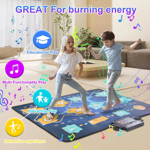 Zitranse 2Player 3 4 5 6 7 8 9 10 11 12+ Dance Mat for kids, Electronic Double Dance Mixer Rhythm Step Play Mat,Dance