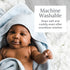 100% 450 (35" 35") Natemia Hooded Baby Bath Towel - Organic Cotton Baby Towels for Newborns, Toddlers, Boys, Girls