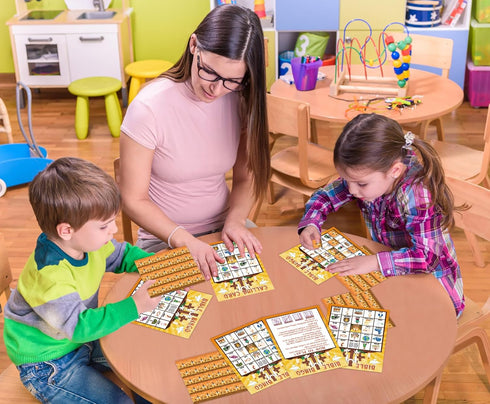 FLYAB Bible Bingo Game - Christian Bingo for Kids & Adults, 26 Players, Family Vacation Activities