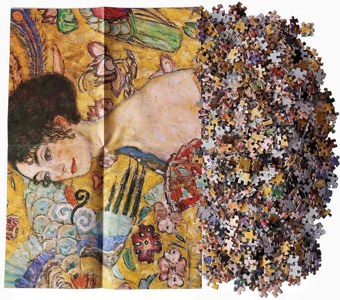 Moruska Lady with Fan by Gustav Klimt 1000 Piece Jigsaw Puzzle for Adults