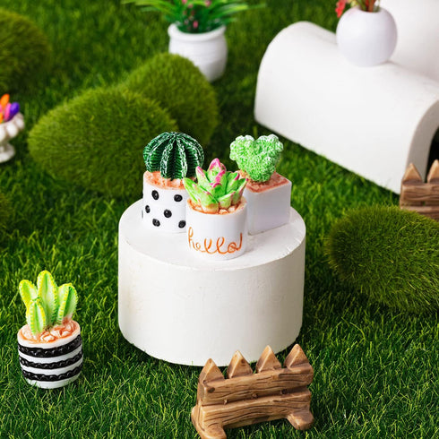 26Pcs Miniature Potted Plants, Mini Artificial Plants, 1:12 Scale Dollhouse Accessories for Decoration