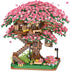 XIU Cherry Blossom Treehouse Building Sets,(2008pcs) Mini Blocks Building Sets for Adults,