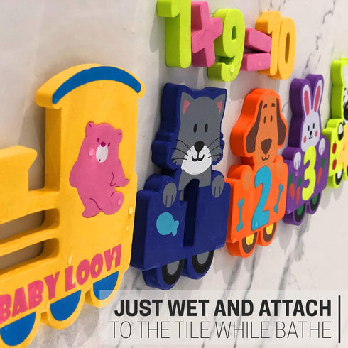 100% Non-Toxic Bathtub Numbers - Set of 27 pcs Fun Bath Foam Toys for Kids Girls Boys - Educational Puzzles