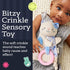 0 Itzy Ritzy - Bitzy Crinkle Sensory Toy for Babies & Toddlers Features Crinkle Sound, Soft Braided Teething Toy Ring