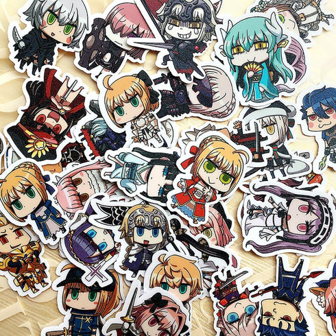 Wildforlife Fate/Grand Order FGO April Fool's Art, Cute Chibi Reusable Vinyl Stickers, 43 PCS