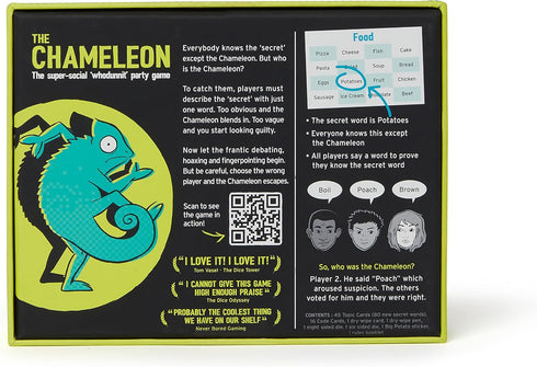80 The Chameleon: Award-Winning Bluffing Board Game for Family, Adults & Friends | Includes Extra Secret Words | Who is