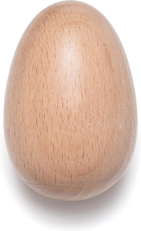 Wood Egg Shakers Set, Musical Percussion Instruments, Natural Finish (2 PCS)