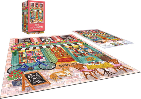 500 RoseArt - Vertical Visions - The Story Bean - Piece Jigsaw Puzzle - Caf and Book Store Puzzle for Adults