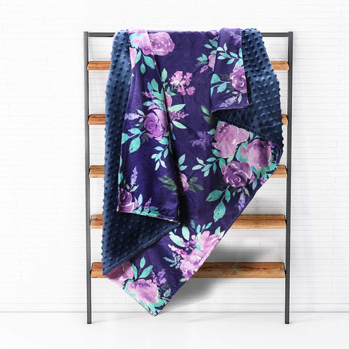 TANOFAR Baby Blankets, Purple Floral Minky Toddler Blanket for Boys Girls, 30 x 40 in