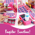 Pretend Play Pink Cash Register Toy - Learn & Play Shopping Kids Toys with Electronic Mic, Scanner, Calculator, Play